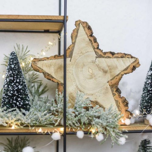 Produkt Taca z plastra drzewa, Boże Narodzenie, gwiazdka ozdobna, drewno naturalne Ø20cm