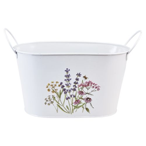 Produkt Misa na kwiaty wykonana z metalowej doniczki na rośliny o wymiarach 27×16×15,5cm