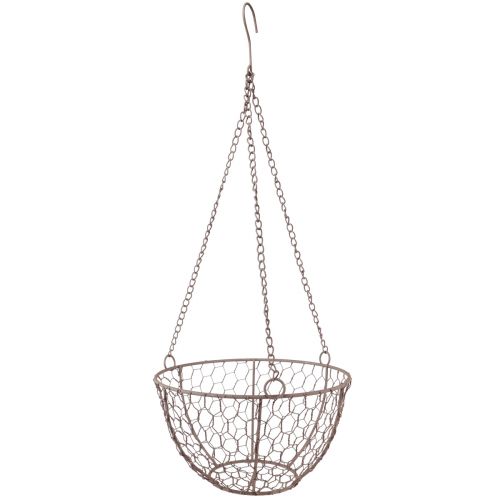 Kosz druciany do zawieszania metalowego kosza w kolorze rdzy Ø21cm