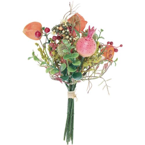 Floristik24 Sztuczny bukiet kwiatów physalis kula ziemska oset dekoracja granat 21cm