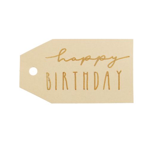 Produkt Zawieszka prezentowa papierowa z nadrukiem Happy Birthday 4×7cm 24szt