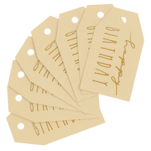 Produkt Etykiety na prezenty papierowe Happy Birthday 4×7cm 24 szt