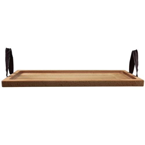Produkt Taca dekoracyjna, podłużna taca drewniana z uchwytami z drewna bukowego 50×19,5cm