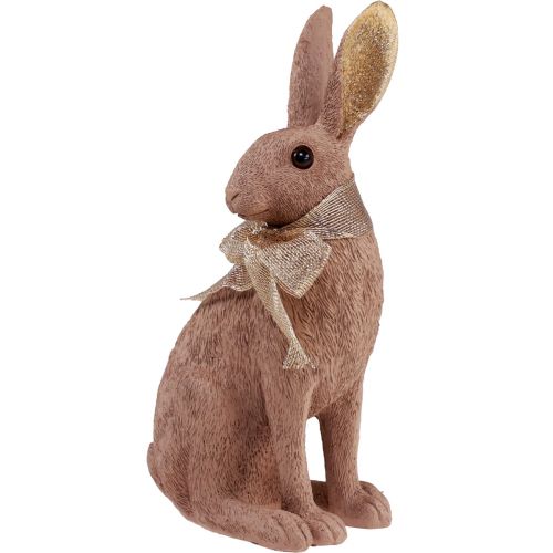 Dekoracja zajączka wielkanocnego Zajączek z kokardą brązowa dekoracja wielkanocna 25cm