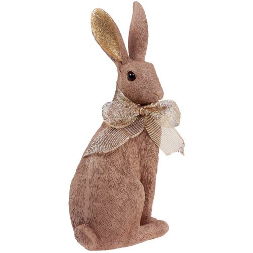 Produkt Dekoracja zajączka wielkanocnego Zajączek z kokardą brązowa dekoracja wielkanocna 25cm