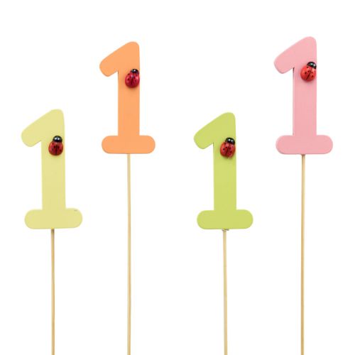 Produkt Zatyczka numeryczna urodziny 1 zatyczka kwiatowa drewniana 27,5cm 16 szt