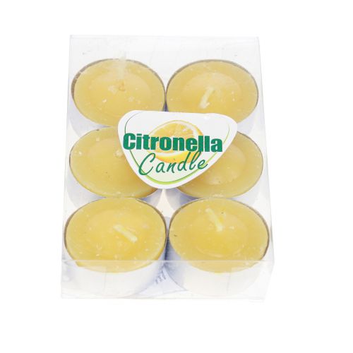 Floristik24 Świeca zapachowa citronella świeczka, citronella tealight Ø3,5cm W1,5cm 6 sztuk