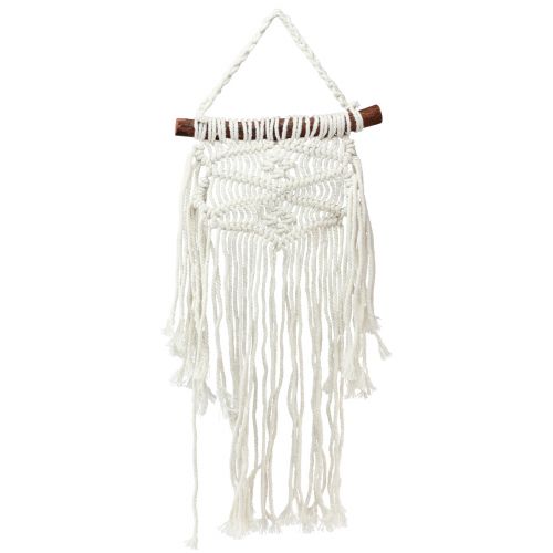 Floristik24 Wisząca dekoracja ścienna makrama boho kremowa 18,5×48cm