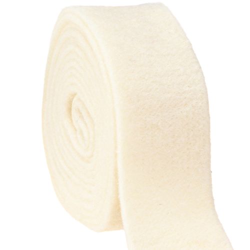Floristik24 Wstążka filcowa biała 7,5cm, 5m