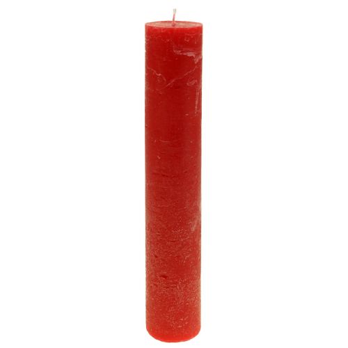 Floristik24 Świece czerwone, duże świece w jednolitym kolorze, 50x300mm, 4 sztuki