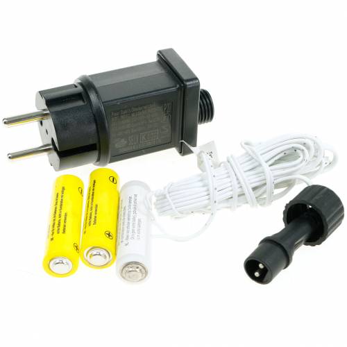 Floristik24 Adapter baterii biały 3m 4.5V 3 x AA