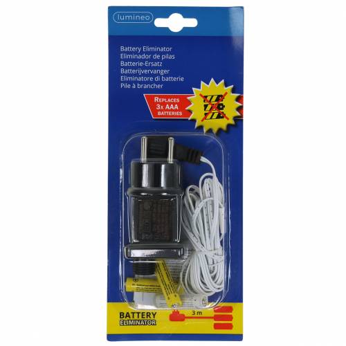 Floristik24 Adapter baterii biały 3m 4.5V 3 x AAA