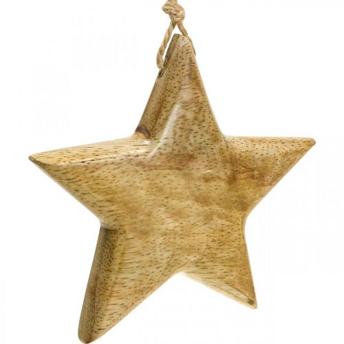 Produkt Dekoracja adwentowa, gwiazda wykonana z drewna, gwiazdka świąteczna wys. 9cm 3 szt