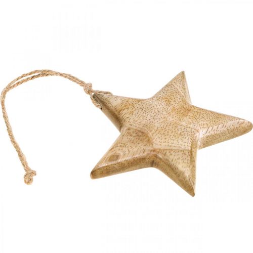 Produkt Dekoracja adwentowa, gwiazda wykonana z drewna, gwiazdka świąteczna wys. 9cm 3 szt