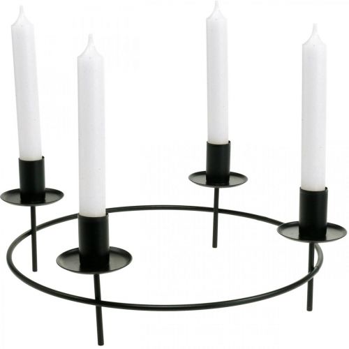 Produkt Świeca pierścionek pręt świece świecznik czarny Ø28cm W11cm
