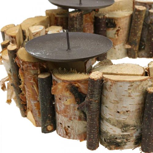 Floristik24 Wianek adwentowy wieniec brzozowy ozdoba drewno i gałęzie Ø32cm W8cm