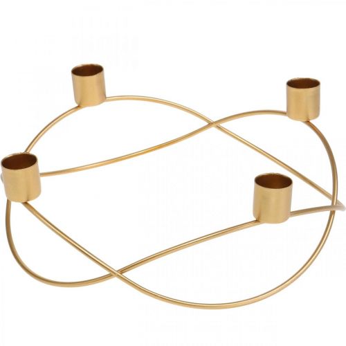 Floristik24 Świecznik Złoty Wieniec Adwentowy Metalowy Na Świece Sztyftowe Ø24cm