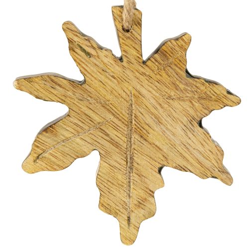 Produkt Ozdoba z liści klonu, jesień, zieleń, czerwień, brąz, wys. 10 cm, 6 szt.