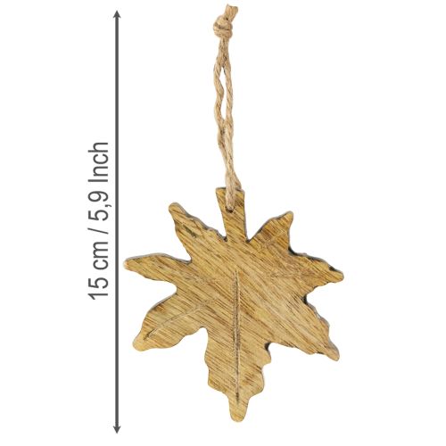 Produkt Ozdoba z liści klonu, jesień, zieleń, czerwień, brąz, wys. 10 cm, 6 szt.