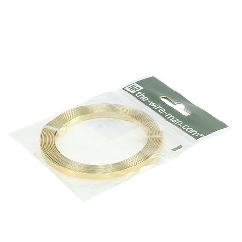 Produkt Płaski drut aluminiowy złoty 5mm x 1mm 2,5m