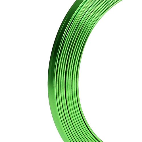 Floristik24 Płaski drut aluminiowy zielony 5mm x 1mm 2,5m