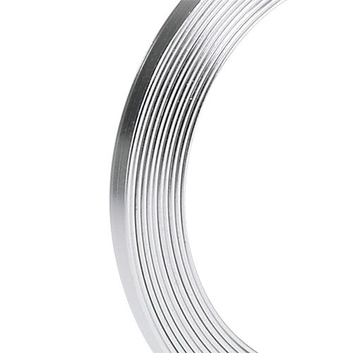 Drut płaski aluminiowy srebrny 5mm x 1mm 2,5m