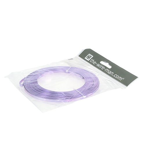 Produkt Aluminiowy płaski drut lawendowy 5mm 10m