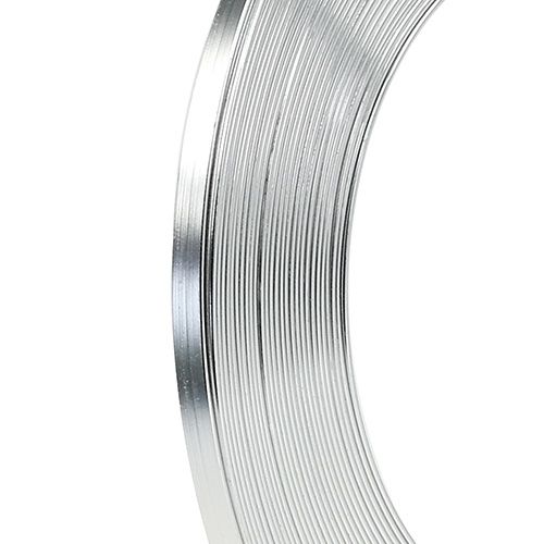 Floristik24 Płaski drut aluminiowy srebrny 5mm x 1mm 10m