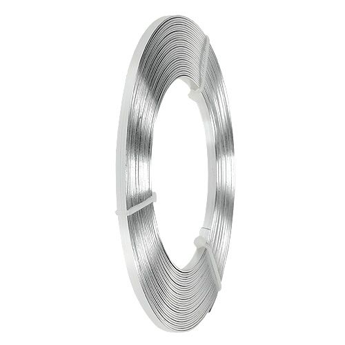 Produkt Płaski drut aluminiowy srebrny 5mm x 1mm 10m