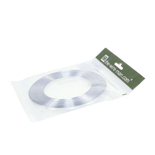 Produkt Płaski drut aluminiowy srebrny 5mm x 1mm 10m