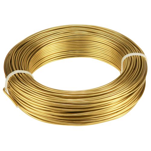 Drut aluminiowy 2mm drut rzemieślniczy drut dekoracyjny złoty 60m 500g