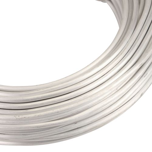 Floristik24 Drut aluminiowy Drut aluminiowy 3mm Drut jubilerski biało-srebrny matowy 500g