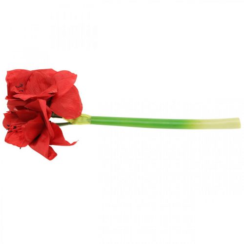Produkt Amarylis czerwony sztuczny jedwabny kwiat z trzema kwiatami wys.40cm