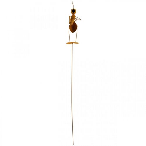 Floristik24 Dekoracyjna wtyczka mrówka, dekoracja łóżka, mrówka z konewką, wtyczka kwiatowa stal nierdzewna