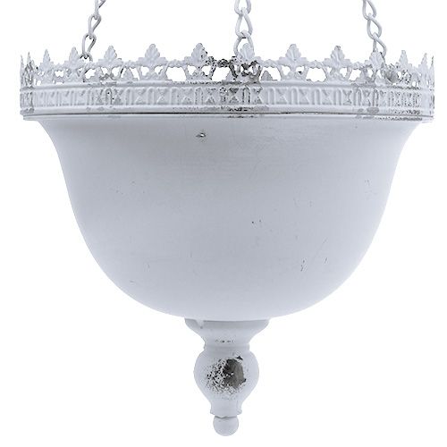 Floristik24 Kosz wiszący biały Ø23cm H21cm