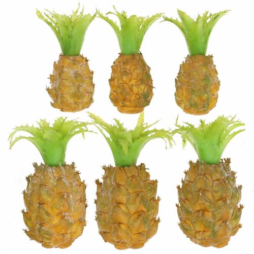 Floristik24 Miniaturowy ananas sztuczny H6,5cm - 8cm 6 szt