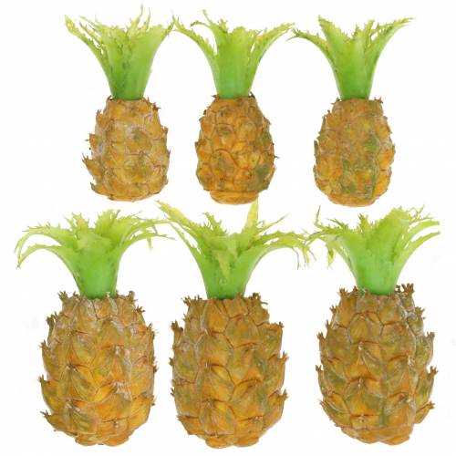 Floristik24 Mini ananas sztuczny H6,5cm - 8cm 6szt.