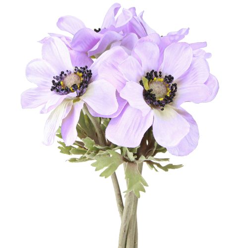 Floristik24 Zawilec sztuczne kwiaty wiatraki w kolorze liliowym D34cm 4szt