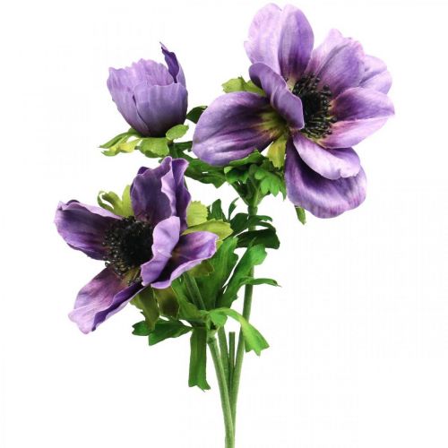 Sztuczny zawilec, kwiat jedwabiu, sztuczna roślina z kwiatami fioletowy L55cm