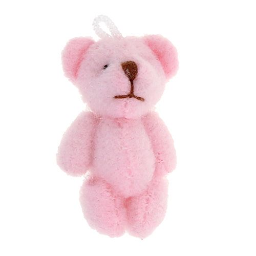 Floristik24 Wisiorek miś różowy 3,8cm 12szt