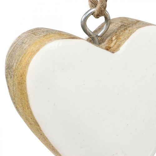 Wisiorek drewniane serca ozdobne serduszka białe Ø5-5,5cm 12szt