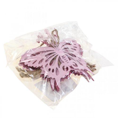 Produkt Zawieszka motylkowa dekoracja metalowa różowa 8,5x9,5cm 6 szt