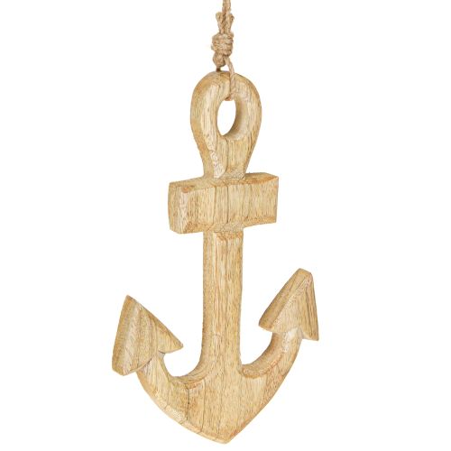 Produkt Wieszak na dekoracje kotwica drewno marynistyczne juta naturalny 15x25cm 2szt