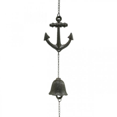 Produkt Wieszak dzwon kotwiczny, dzwonek wietrzny z dekoracją morską, żeliwo L47,5 cm