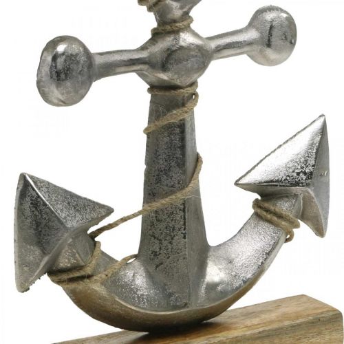 Floristik24 Kotwica wykonana z metalu, dekoracja marynistyczna, dekoracja marynistyczna marynistyczna srebrna, naturalne kolory W32cm