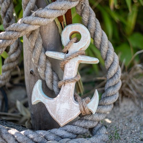 Produkt Anchor Deco Wood Maritime Deco Biały Niebieski 24,5 cm x 14,5 cm