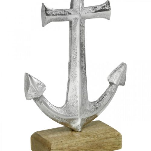 Floristik24 Kotwica metalowa ozdoba letnia ozdoba morska Srebrna naturalna wys.24,5cm