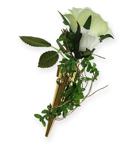 Floristik24 Zapinka ślubna z magnesem, błyszczące złoto 7cm