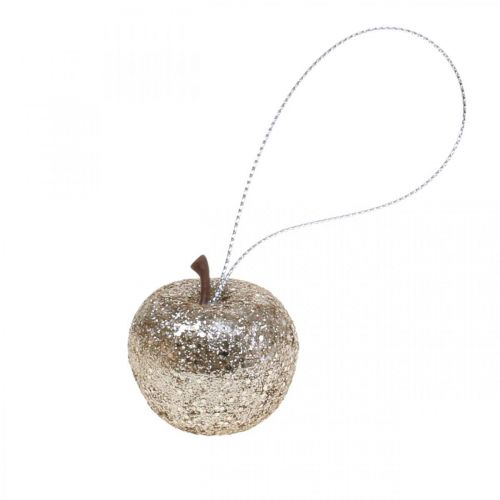 Floristik24 Deco Mini Apple Glitter Champagne Tree Ornament Ø3,5cm 24szt