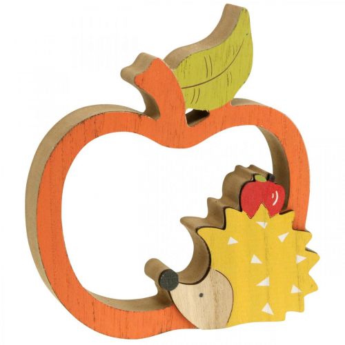 Produkt Figura dekoracyjna jesień, jabłko z jeżem, dekoracja drewniana 16,5×15cm 3szt